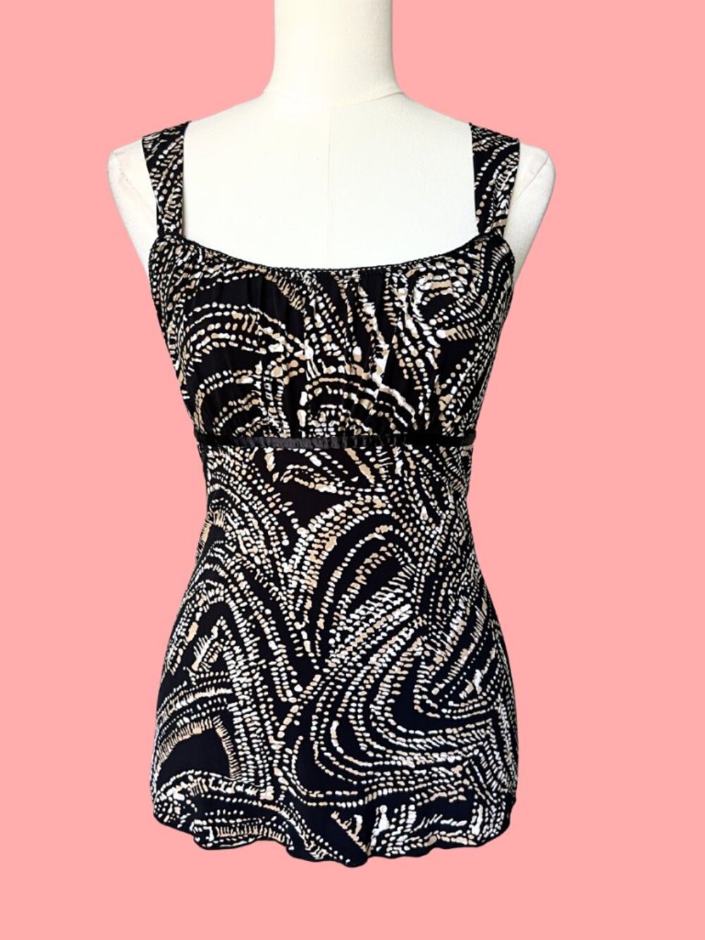 Y2K Geometric Print Empire Waist Tank